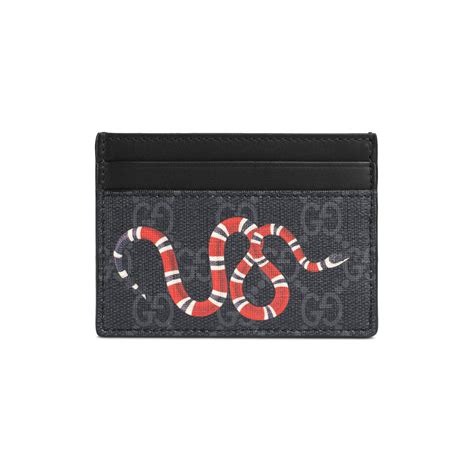 GG Supreme Black Kingsnake Print Card Case .